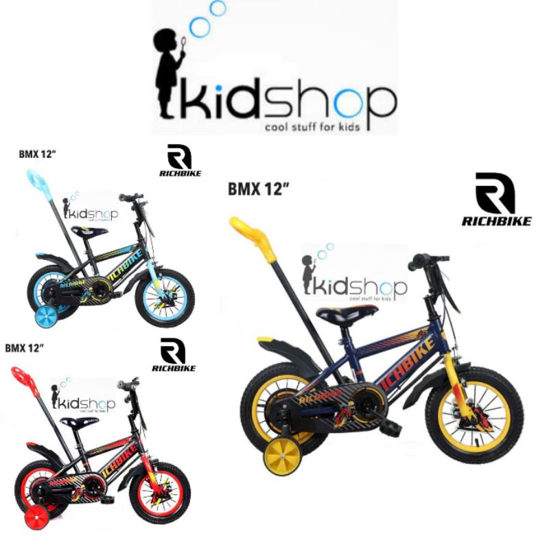 [KID] Promo Sepeda Anak Laki Cowok BMX 12 INCH Merk RICHBIKE by PACIFIC BAN POMPA ANGIN PLUS TONGKAT