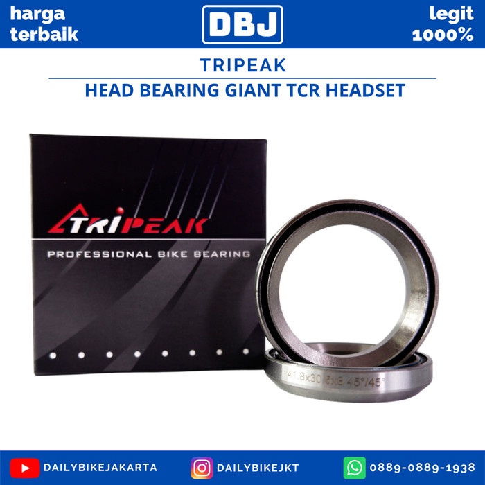 Promo TRIPEAK HEAD BEARING GIANT TCR HEADSET KIT EMA HBK GNT05 Terbatas