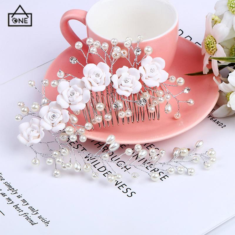 COD❤️Hairpin Tusuk Konde Bunga Korea Wanita Dan Anak Klip Samping Kartu Rambut Kristal Mutiara Aksesoris Pernikahan Hiasan Kepala Bridal Wedding Hair Comb