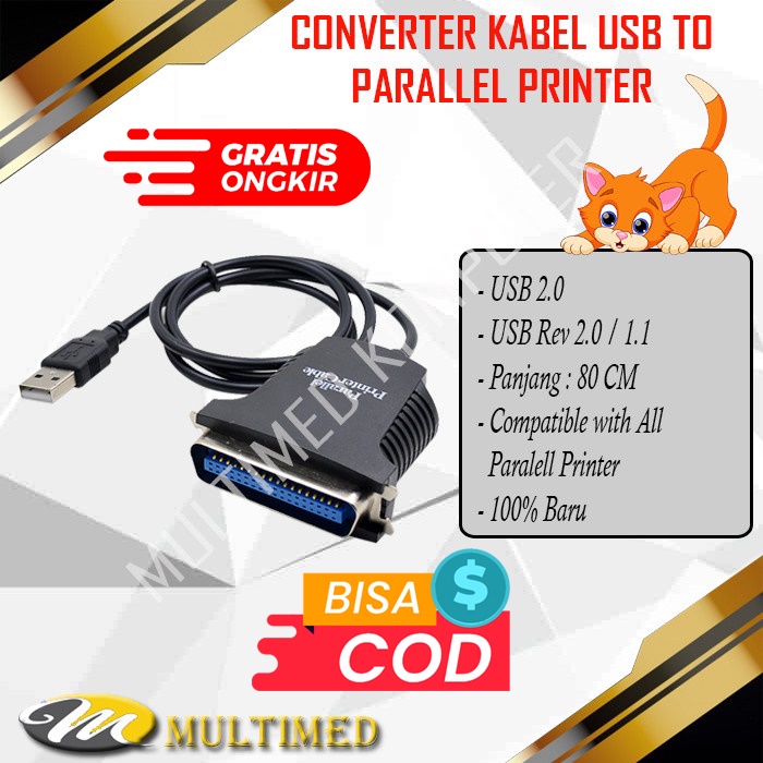 Converter Kabel USB 2.0 To Parallel Printer