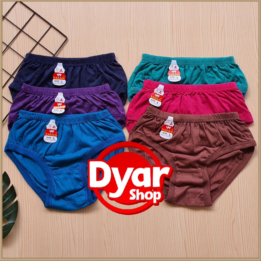 [ 3 pcs ] CD YAYAN GELAP Dewasa Celana Dalam Wanita Dewasa Karet Kerut Warna Gelap Murah - Dyarshop