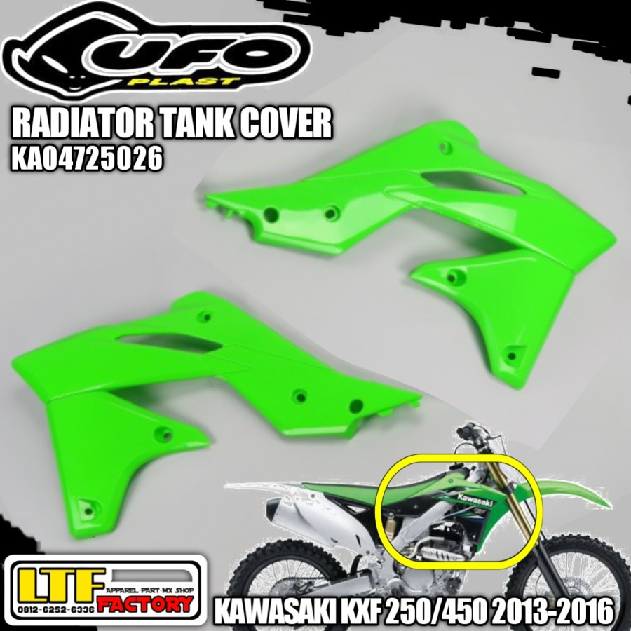 KAWASAKI KX - KXF 250 450 F 2013 2014 2015 2016 - UFO Radiator Tank Cover Body Sayap Samping Tangki 