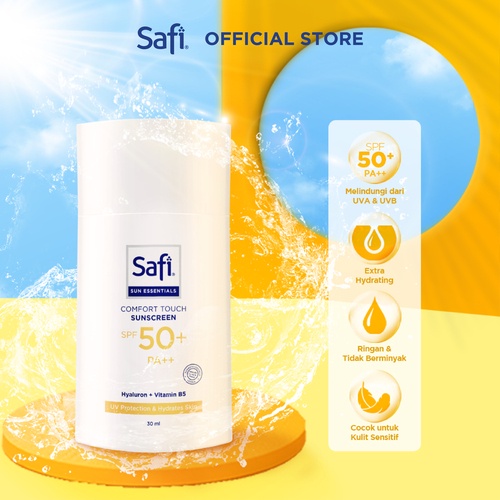 ★ BB ★ Safi Sun Essential Comfort Touch Sunscreen SPF 50+ PA++ 30ml - Sunscreen Wajah
