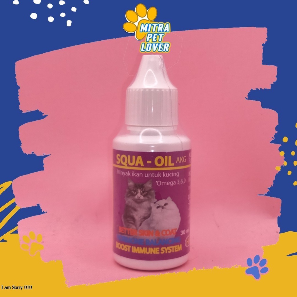 VITAMIN MINYAK IKAN KUCING - SQUA OIL CAT DROP 30ML - SUPLEMEN MENYEIMBANGKAN HORMON MEMBERI NUTRISI MELEMBUTKAN BULU - MURAH ASLI GARANSI KUALITAS ORIGINAL - PET ANIMAL HEALTHCARE &amp; VETERINARY TAMASINDO OBAT KESEHATAN &amp; VITAMIN TERNAK HEWAN MITRAPETLOVER