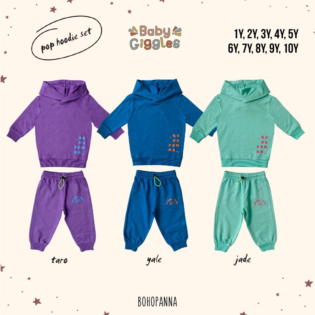 BOHOPANNA POP HOODIE SET / SETELAN HOODIE ANAK LAKI-LAKI