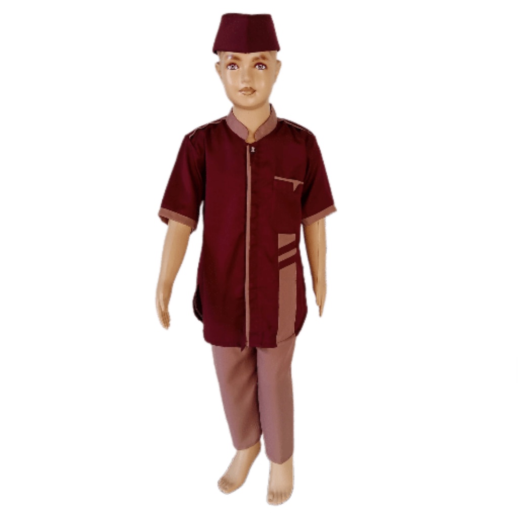 Koko Anak Koko Santri Model Kancing 1 Lengan Pendek Size 13-15 thn