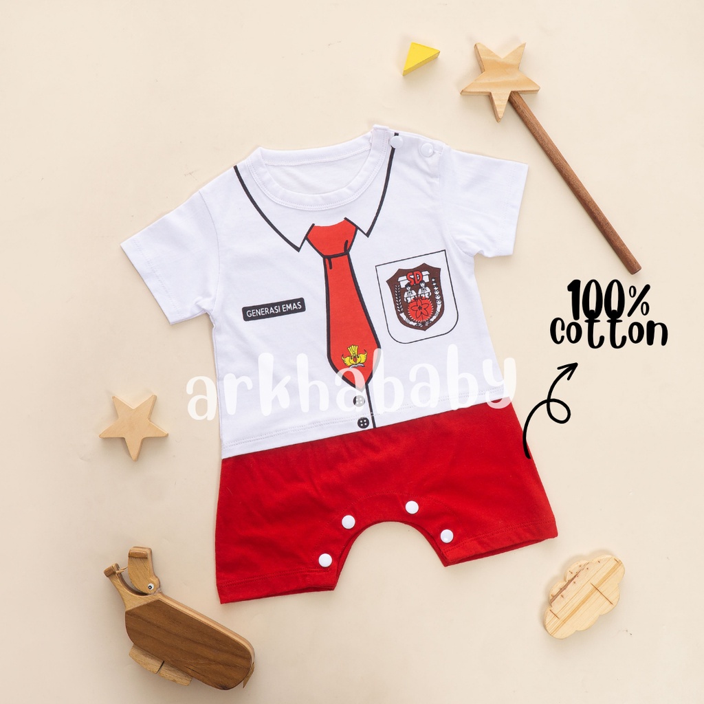 Romper bayi Baju bayi Motif Sekolah SD jumpsuit baby Pakaian bayi
