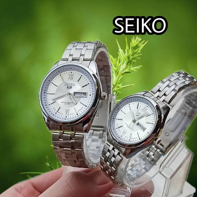 Jam tangan Couple Seiko rantai gold  - ( Tanggal &amp; hari aktif)