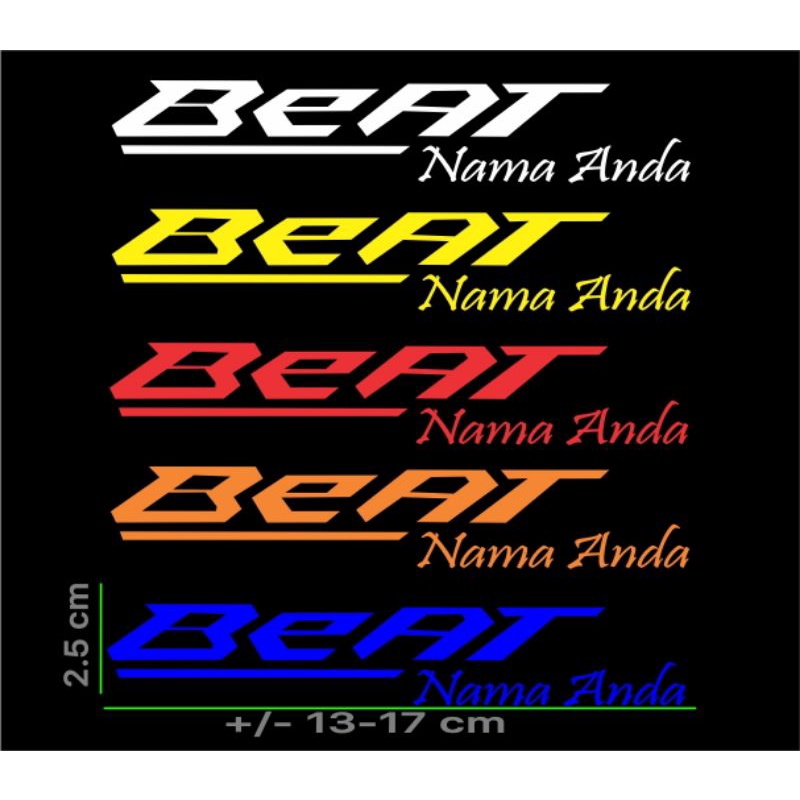 stiker cutting beat custom nama