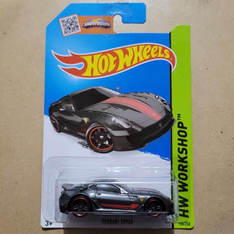 HOT WHEELS [ KEMASAN JELEK ] FERRARI 599XX / HW WORKSHOP [ GREY RED ]