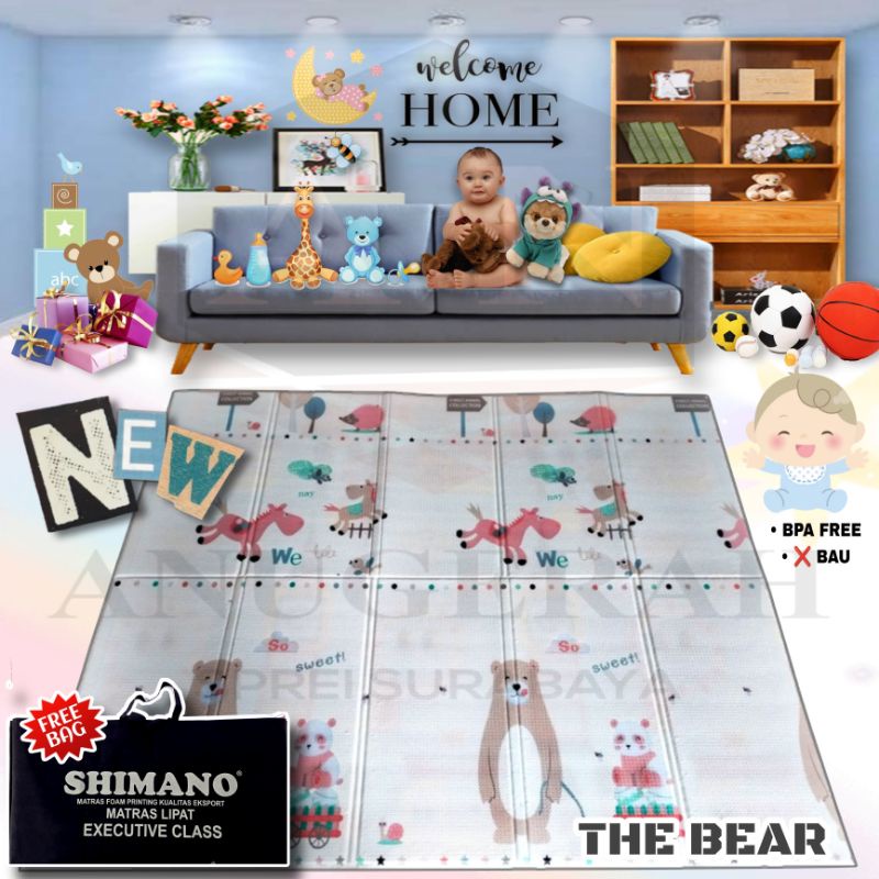 ANUGERAH - SHIMANO / PE FOAM PLAYMAT UK.180X200 FREE BAG / PLAYMAT / PLAYMAT BABY / PLAYMAT LIPAT / TIKAR LIPAT (GROSIR)