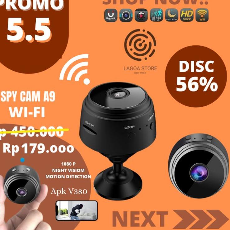 Terlaris SPY CAM WIFI CAMERA CCTV MINI A9 KAMERA KECIL IP CAMERA WIRELESS TERSEMBUNYI