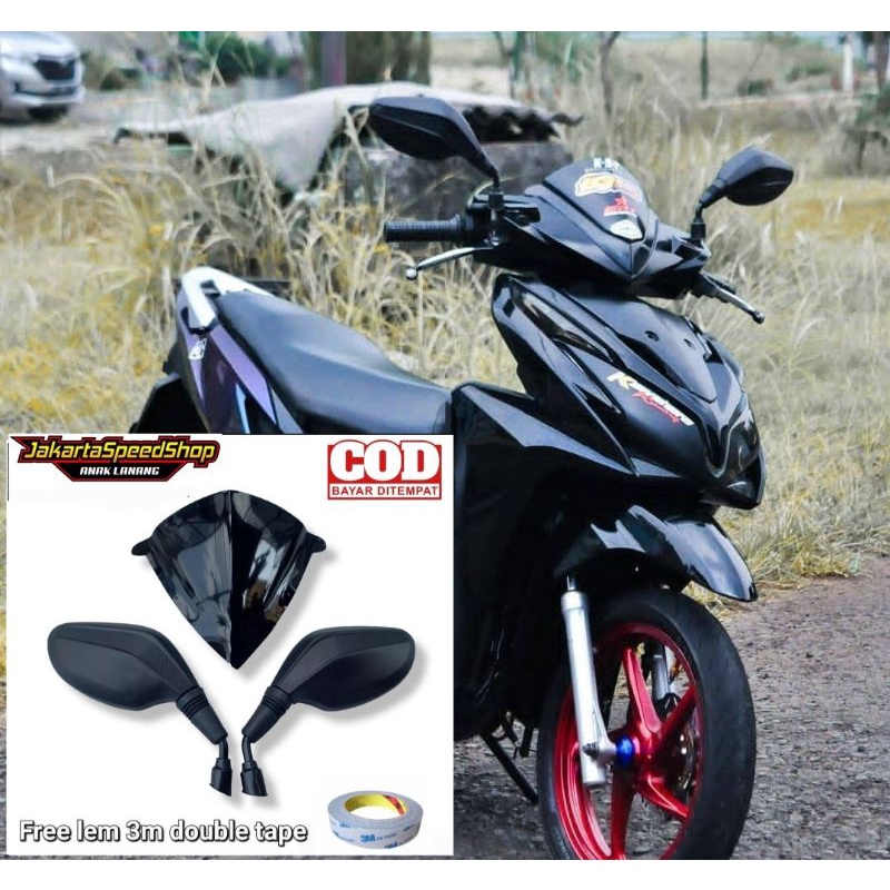 Paket variasi spion click thailand plus visor pnp honda vario 125 fi lama free perekat double tape