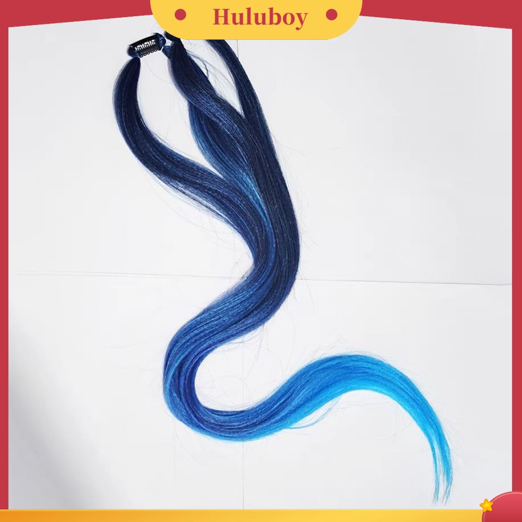 Wig Rambut Kepang Dua Lapis Warna Gradasi Anti slip Adjustable Untuk Wanita