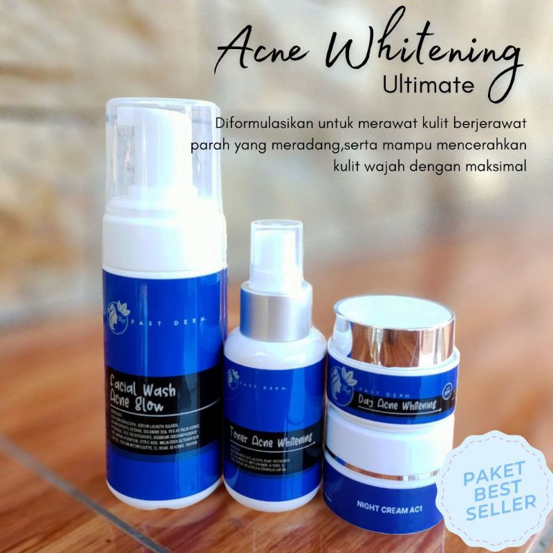 FAST DERM PAKET ACNE WHITENING ULTIMATE BIRU