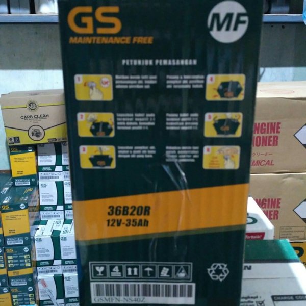 Aki Mobil Battery Gs Astra Type Gs Mf 36B20R Ns40Z 12V 35Ah