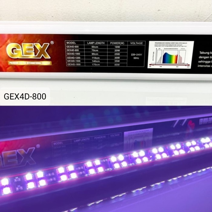 Lampu Led Aquarium Tanning View Arwana SAKKAI PRO GEX 4D 800 20W