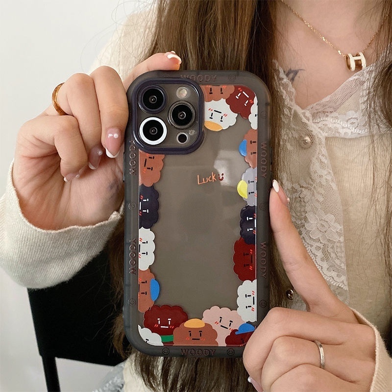 IPHONE Casing Ponsel Desain Beruang Cookies Coklat Kompatibel Dengan Iphone12 13 11 Pro Max X Xs Max Xr Vvcbn