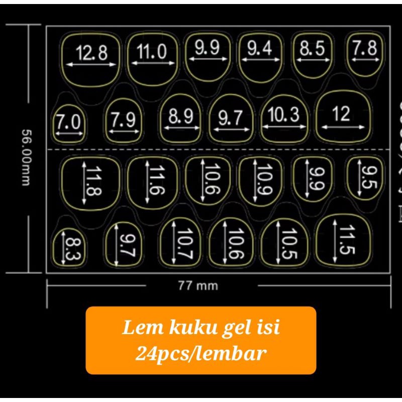 Lem kuku palsu isi 24 pcs - gel nail double tape transparan