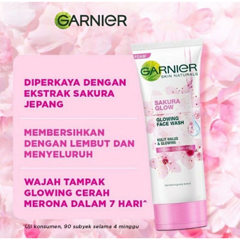 FACE WASH | GARNIER SAKURA GLOW HYALURON | 50 ML | 100 ML