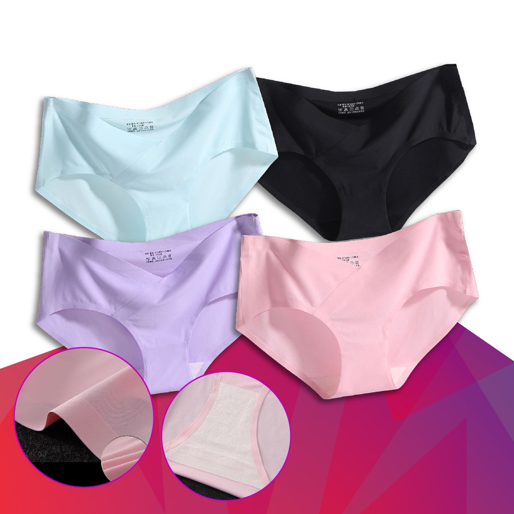 Celana Dalam Seamless Wanita V Shape Low Waist Panties CD Kolor Perempuan Stockami P37
