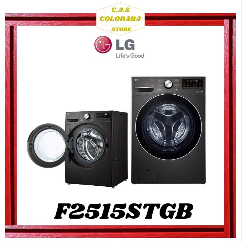 MESIN CUCI LG F2515STGB MESIN CUCI FRONT LOADING 15 KG INVERTER F2515 MESIN CUCI 1 TABUNG 15 KG