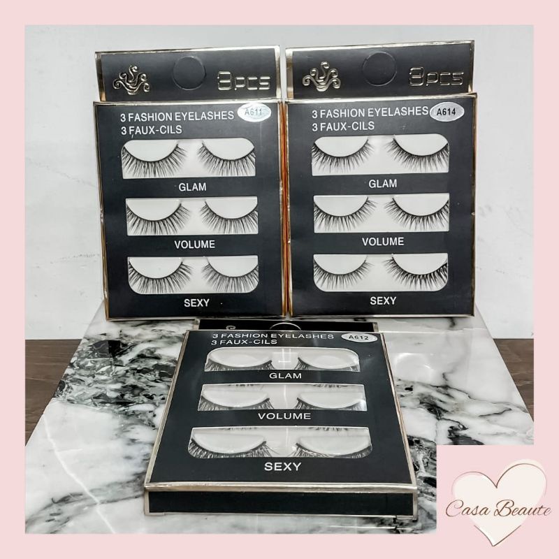 BULU MATA PALSU KOREA 3 PASANG | BULUMATA PALSU PREMIUM | EYELASH KOREA | BULU MATA PALSU NATURAL