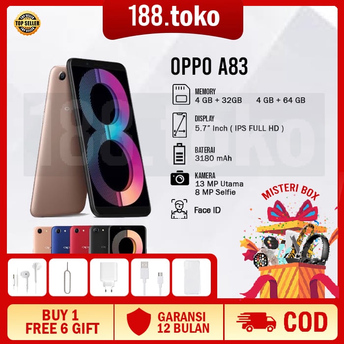 hp oppo A83 ram 4/64 4G LTE dual standby smartphone dual sim garansi 1 Tahun termurah