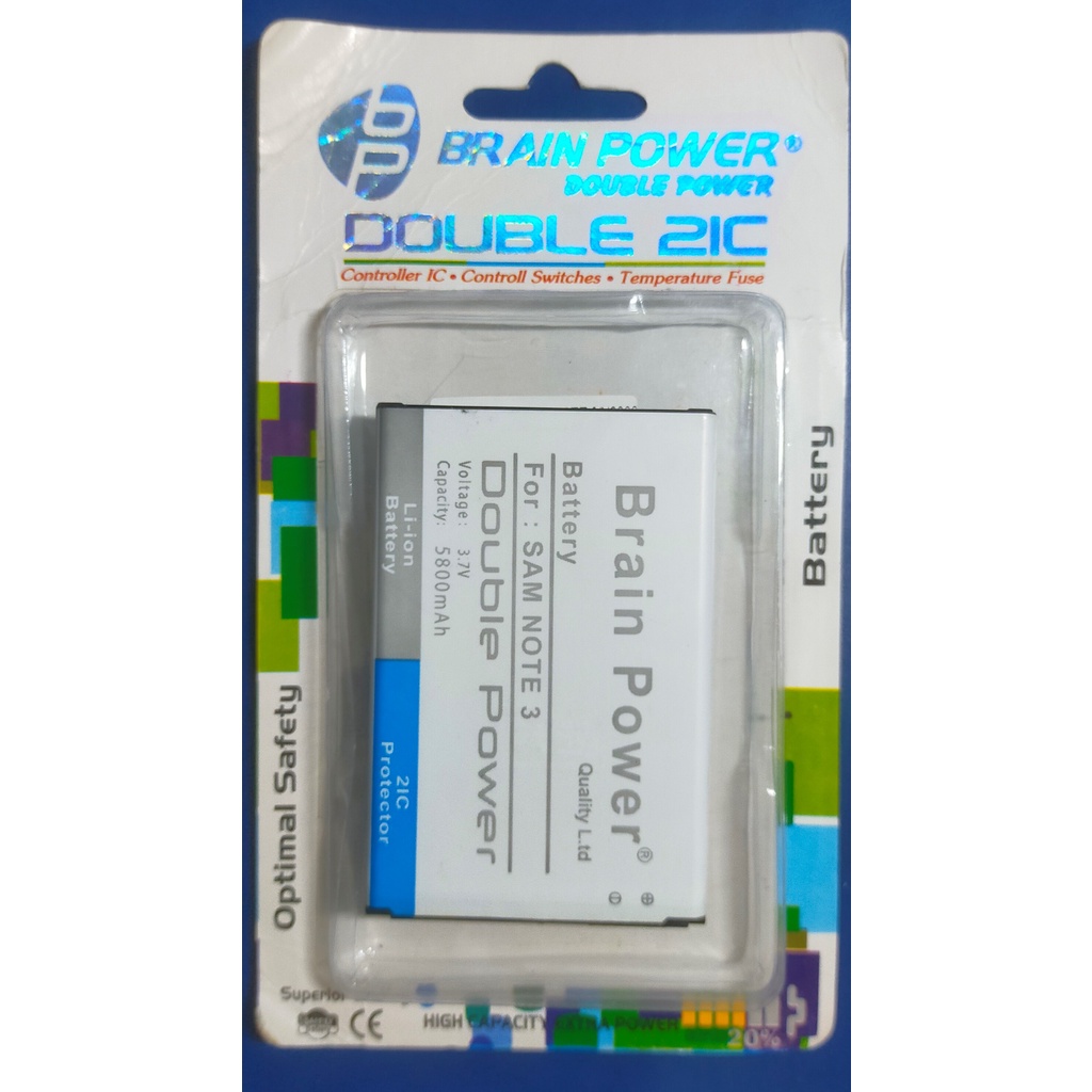 BATERAI BATRE BATTERY SAMSUNG GALAXY NOTE 3 N900 N9000 DOBEL POWER BRAIN POWER MURAH BERGARANSI