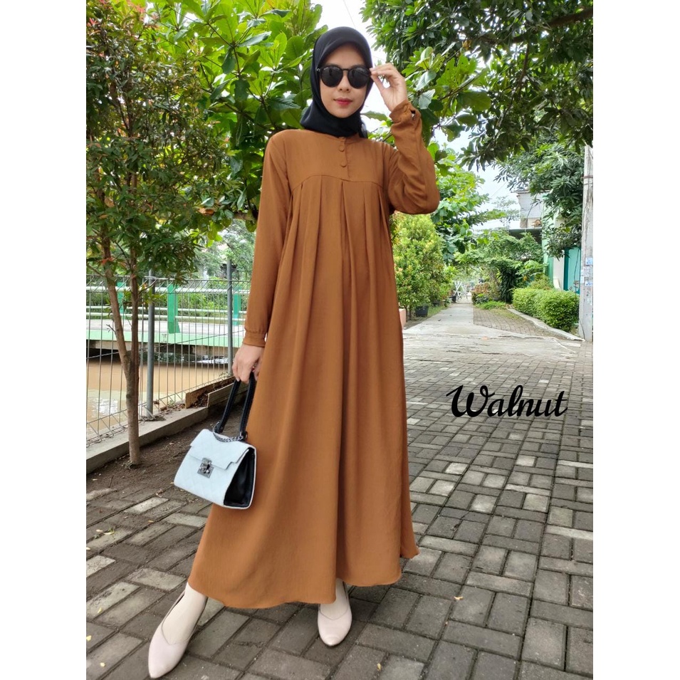 Aluna Dress gamis viral Crinkle airflow Premium