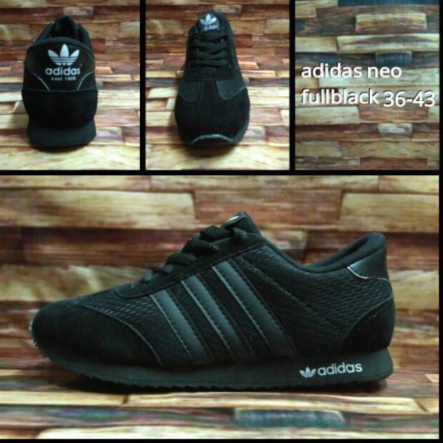 [NDL.17De22ѕ] Sepatu adidas neo city racer full black / adidas fullblack murah