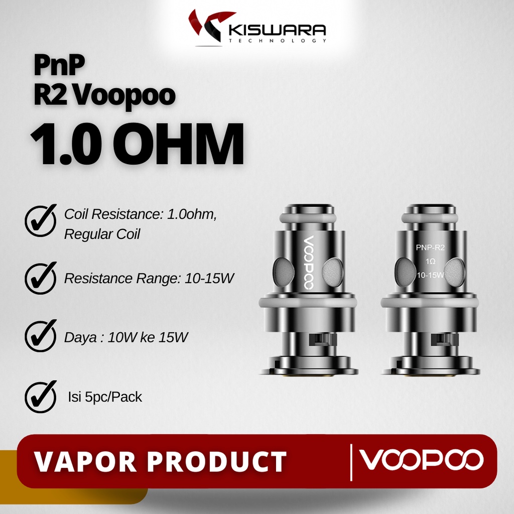 Voopoo PnP-R2 1.0 Ohm Coil Head PACK 5 PCS