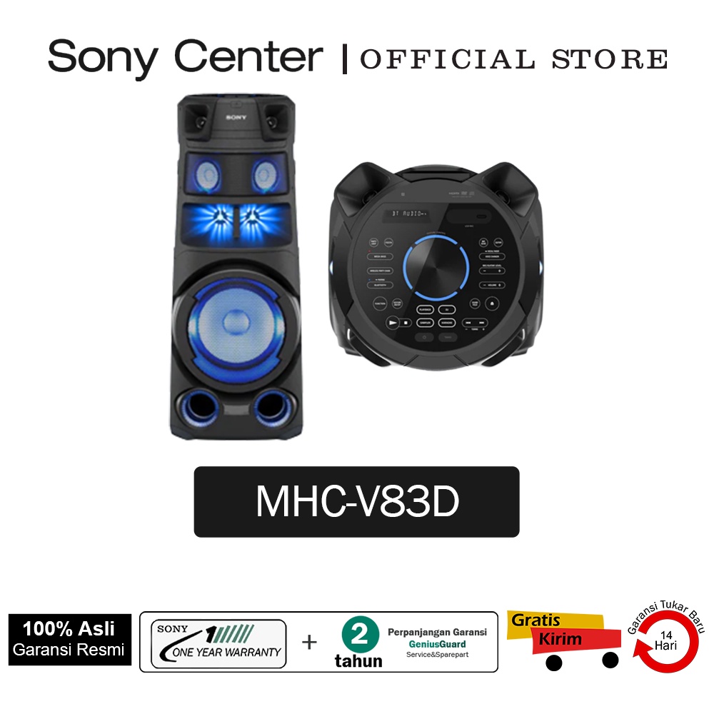 SONY MHC-V83D / V83D Sistem Audio Berdaya Tinggi dengan Teknologi BLUETOOTH Pemutar DVD USB FM Radio