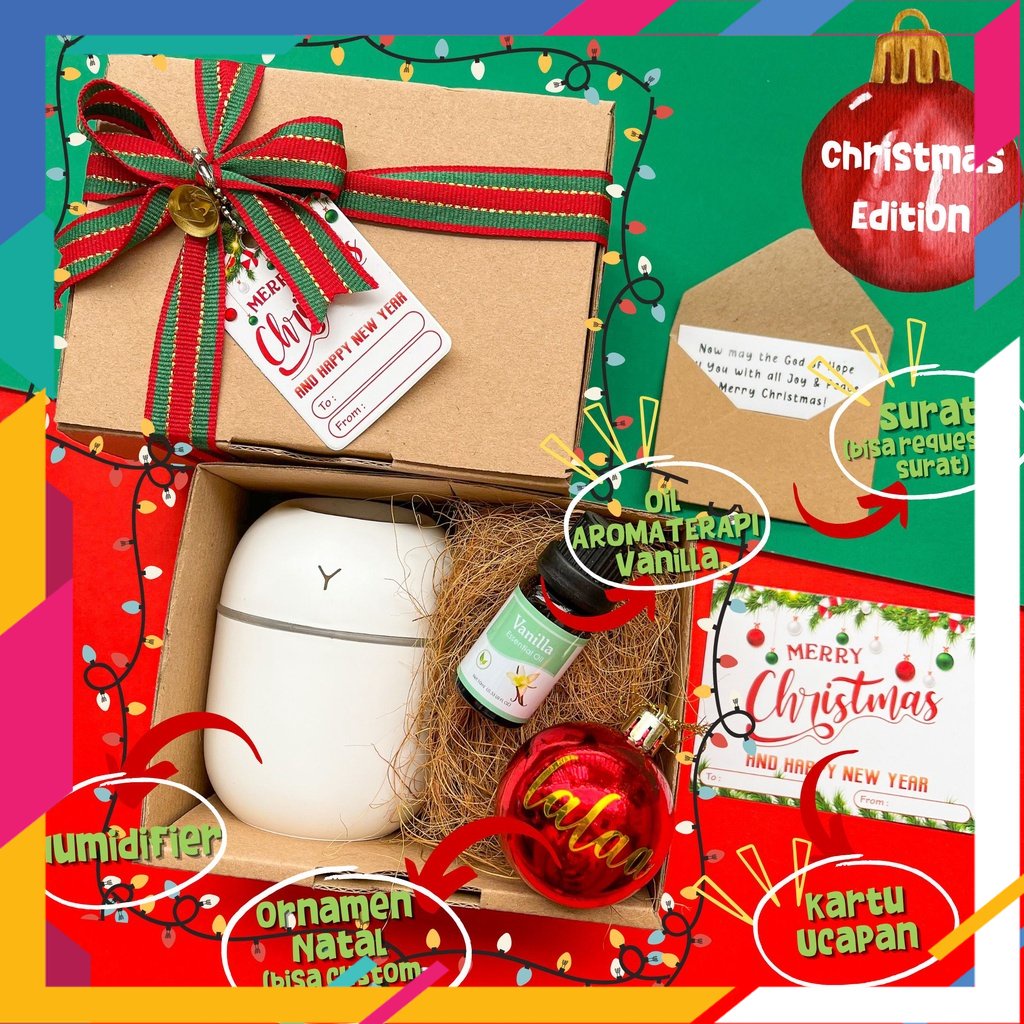 

SPECIAL NATAL DAN TAHUN BARU 2022 /KADO NATAL | HAMPERS NATAL | HAMPERS CHRISTMAS GIFT BOX | SOUVENIR NATAL HUMIDIFIER | KADO DIFFUSER NATAL | KADO NATAL UNIK | KADO CHRISTMAST | KADO NATAL AROMATERAPI AROMATHERAPY | KADO PENGHARUM RUANGAN NATAL