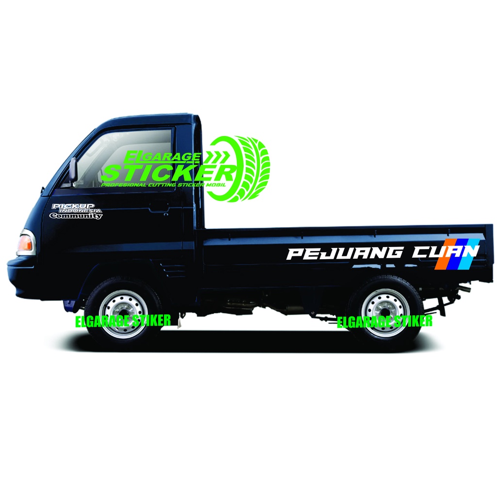Stiker mobil pick up suzuki futura cutting stiker pejuang cuan stiker body samping bak pick up carry