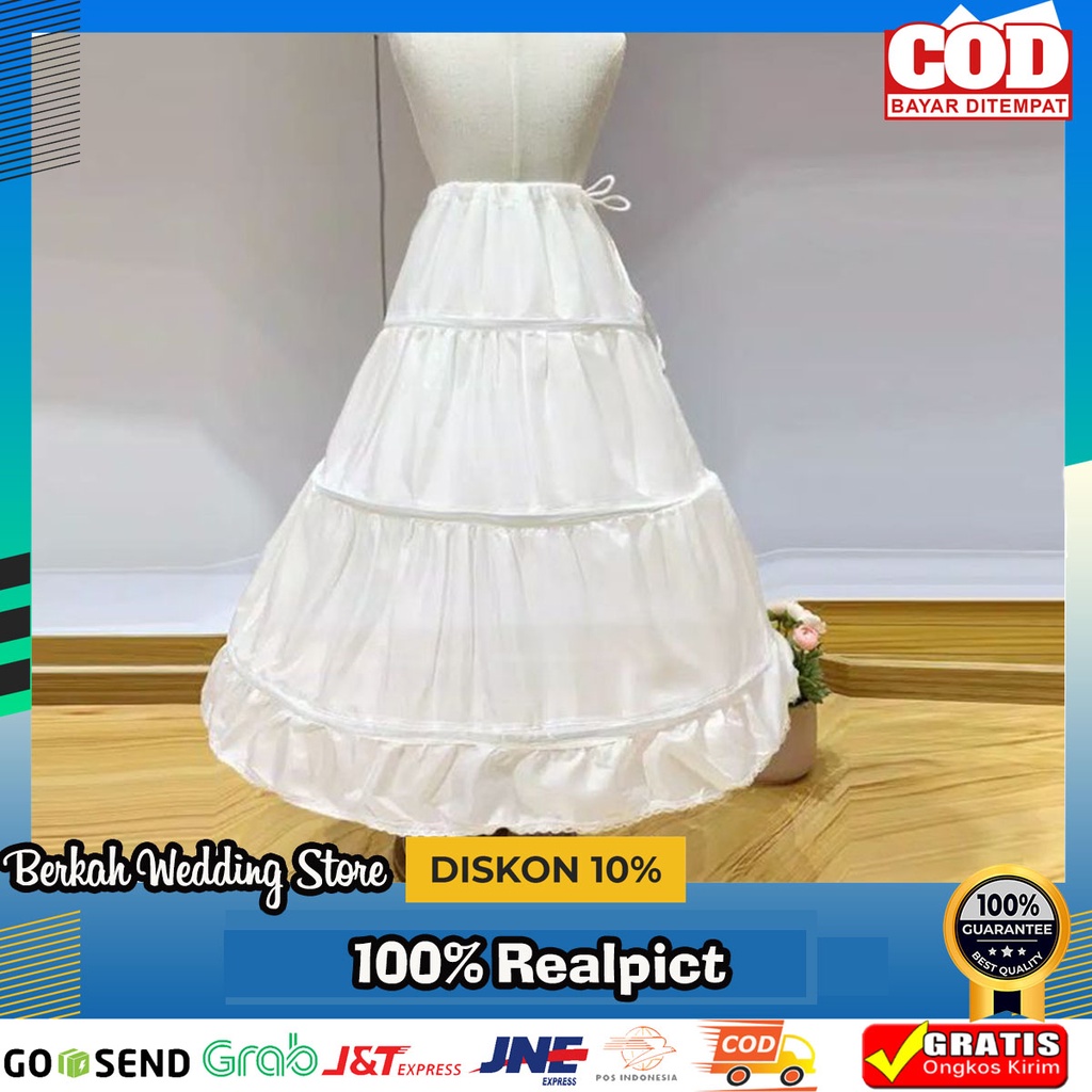 Petikut Petticoat pengembang Gaun Ring 3 Tanpa Jala