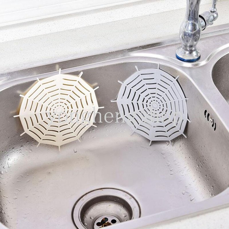 Kreatif Spider Web Berbentuk Jaring Lantai Penutup Saluran Air Saringan Got Wastafel Dapur Anti-blocking Strainer Filter Rambut Aksesoris Kamar Mandi