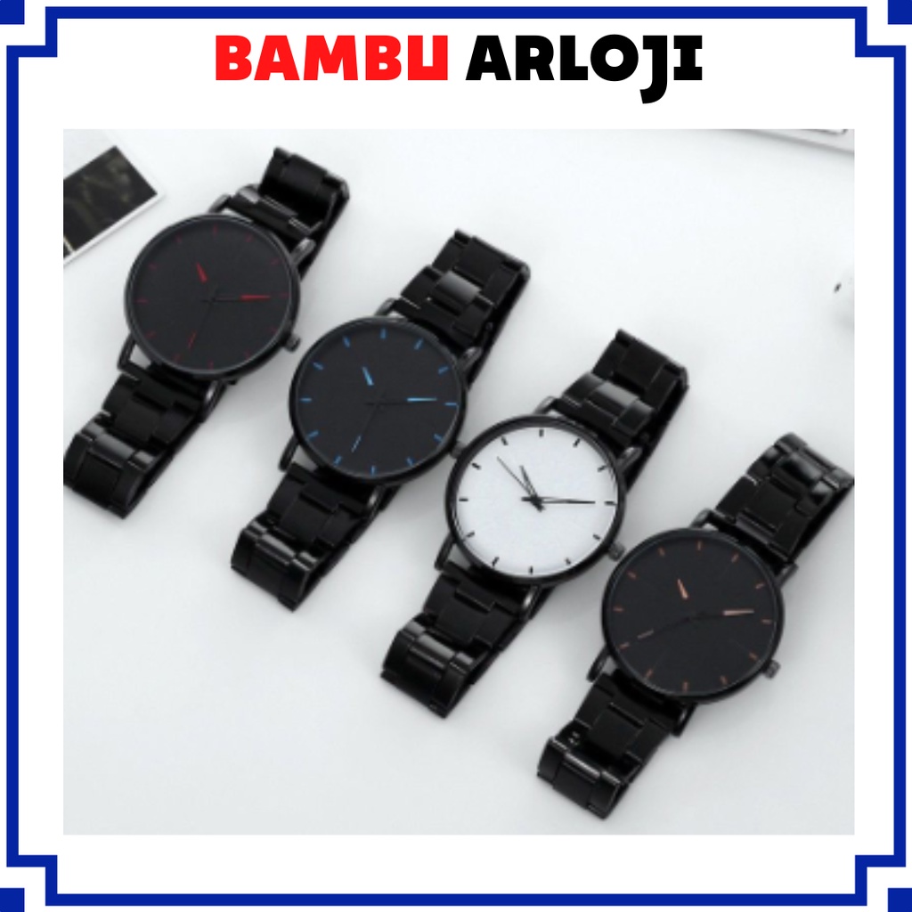 BAJ JAM TANGAN PRIA RANTAI STAINLESS STEEL CASUAL ANALOG QUARTZ FASHION LAKI LAKI GROSIR JF096