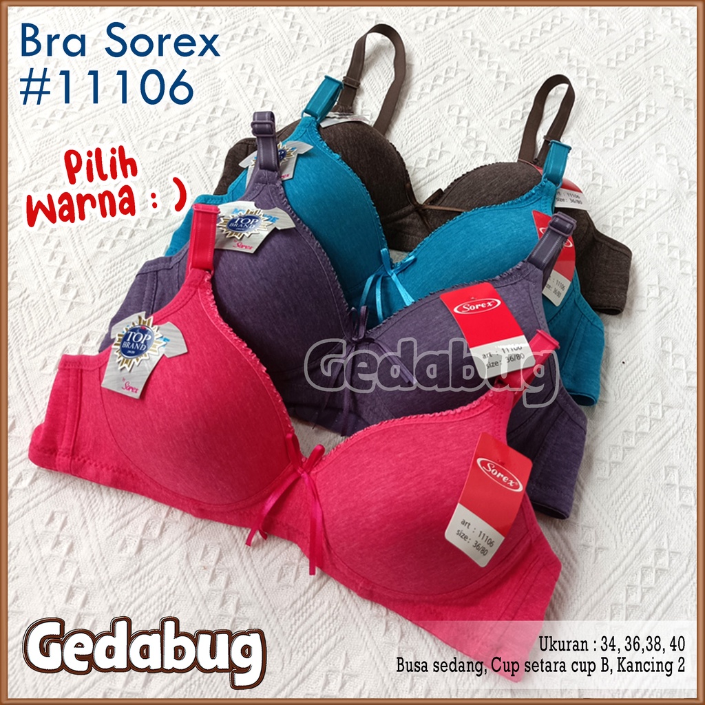 Bra Sorex Melange Collections Sorex 11106 Busa Sedang Tanpa Kawat Kait 2 Cup setara Cup B Basic