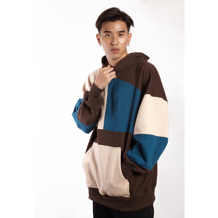 OCWA RJ MULTI BROWN PATCHES OVERSIZED HOODIE