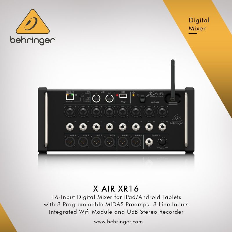 Mixer Behringer X Air XR16 Garansi Resmi 1 Tahun Original Behringer