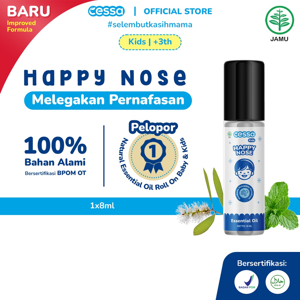 [RAMADAN SALE] Cessa Kids Happy Nose - Essential Oil Pereda Batuk &amp; Pilek Anak