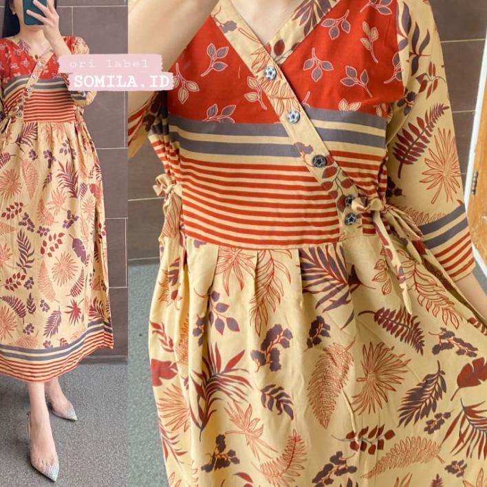 TERSEDIA JUMBO GROSIR DASTER SOMILA.ID BUSUI KIMONO CHIBI PANJANG LENGAN 7/8 PINGGANG SERUT BATIK BU