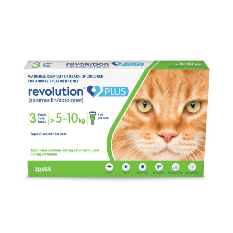 Revolution Cat PLUS 11.1-22 lbs (5-10kg) Obat Tetes Kutu Kucing 1Tube