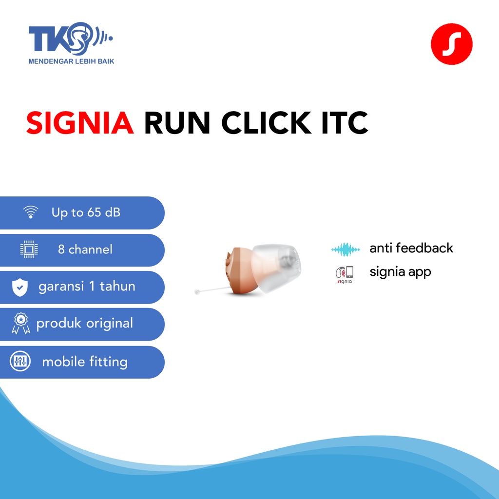 Alat Bantu Dengar Signia Run Instant Click ITC 8 Channel