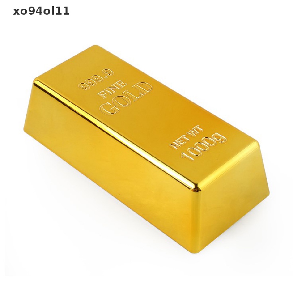 Xo Emas Batangan Palsu Plastik Golden Paperweight Dekorasi Rumah Batangan Bullion Simulasi OL