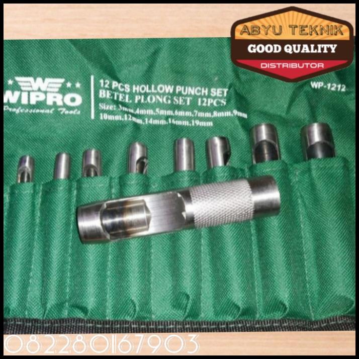 

Promo Hollow Punch Set /Alat Pembolong Plat Merek Wipro 12Pcs 3Mm -19Mm