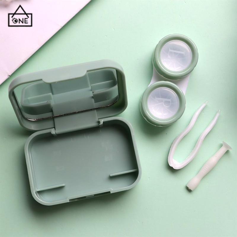 COD❤️Softlens Case Tempat Mini Kotak Soflens Warna Wadah Penyimpanan Lens Tekan Flip Cover Portable