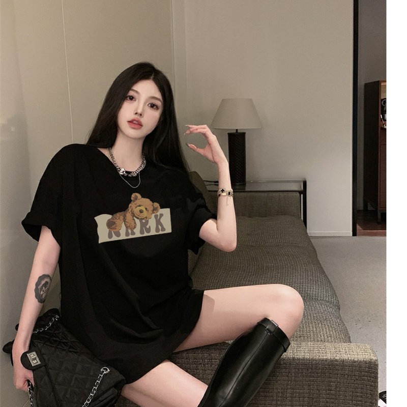 Print T-shirt Kaos Lengan Pendek Plush Bear Korean Style