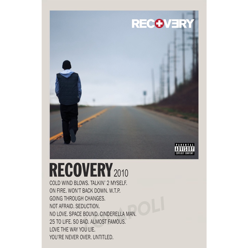 Poster Cover Album Recovery - Eminem